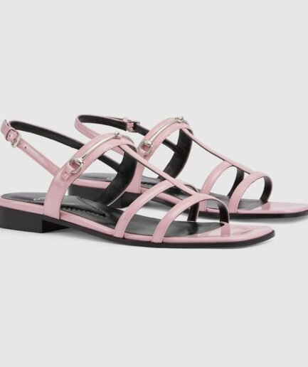 Women’s Slim Horsebit Flat Sandals - Pink/Black